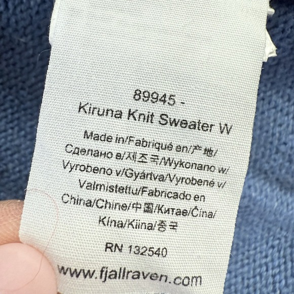 Fjallraven Kiruna Knit Sweater Womens M Blue $125 Gorpcore - Picture 9 of 11